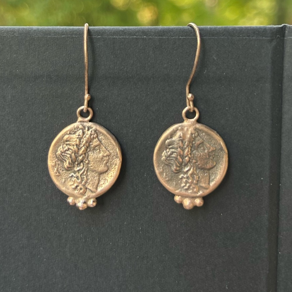 Antique Roman Coin Earrings